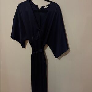 Babaton Silk Midi Wrap Dress